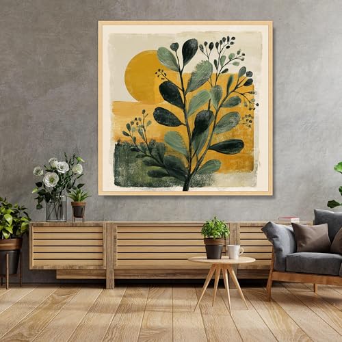 Illustration moderne de la nature et affiche décorative aux tons naturels