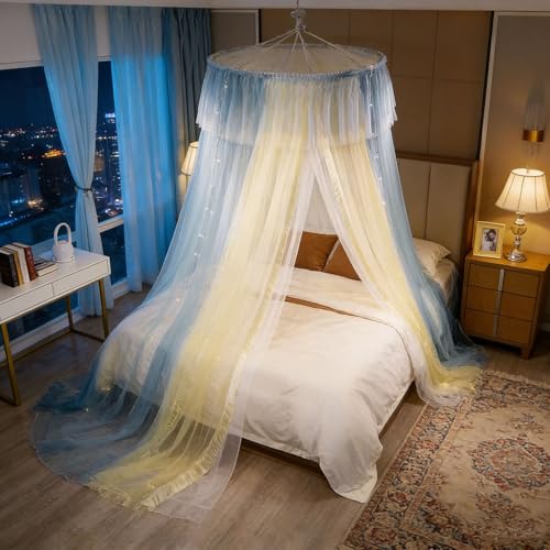Décor de chambre à coucher moustiquaire lit double couche