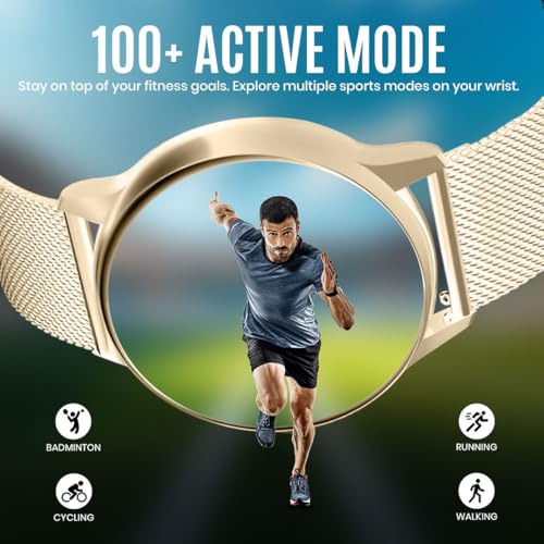 Image of GameSir Active 5 Smart Watch AMOLED Display 1.3 inch Screen, 360 * 360 Resolution, IP68 Waterproof with Multiple Watch Faces Bluetooth Calling Round Dial Smartwatch for Men & Women (Millanese Gold)