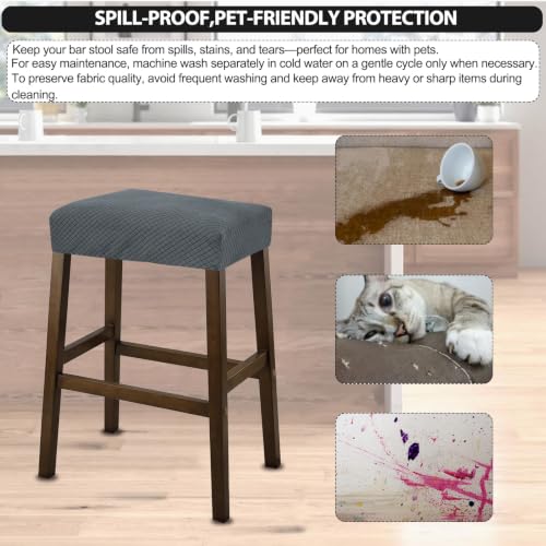 Image of NeColorLife Rectangle Bar Stool Covers Waterproof,Light Gray,4 Pack