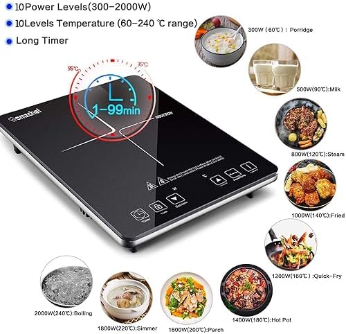 AMZCHEF Ultra-Thin Induction Cooker with Touch Control & Timer - Image 2