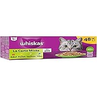 WHISKAS Pasto – 48 bustine fresche – La carte mista (4 varietà)