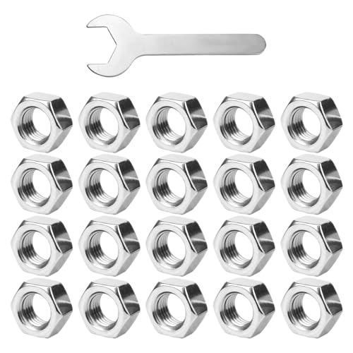 ZBHDEYG 21 Pièces Écrous Hexagonaux Acier Inoxydable M8, Clé à Molette Acier, Anti-Filetage, Moderne, Argenté