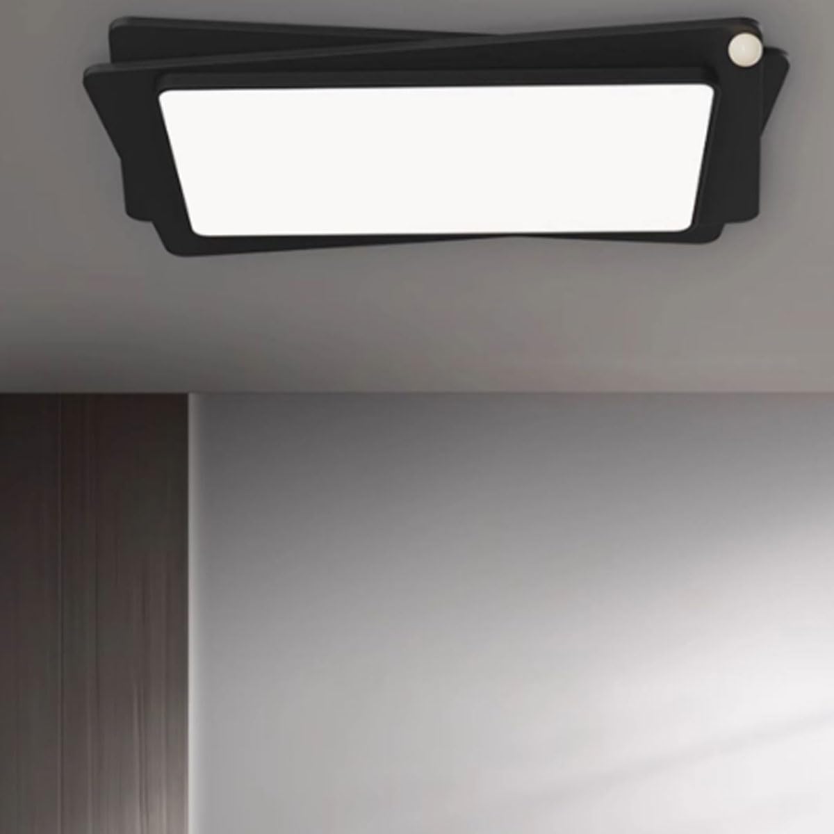 Włoska minimalistyczna lampa sufitowa do salonu, metal i akryl, płaskie oświetlenie, czarne, prostokątne lampy sufitowe, odpowiednie do sypialni głównej i gabinetu