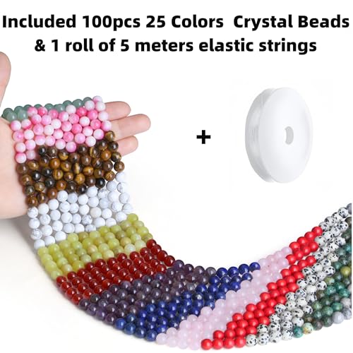 Qinjiejie QJJ2024033006 100Pcs Colorful Natural Stone Beads 8Mm Round Loose Gemstone Beads Crystal Beads thumb #1