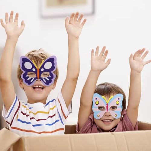 16 Pieces Butterfly Felt Masks Party Favor For Kids, Butterfly Theme Cosplay Masks Party Supplies, Felt Costume Masks For Butterfly Birthday Party Decorations Supplies For Boys And Girls Dress Up Masks #TOP6