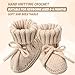 Evervibe 3 Pairs Knitted Baby Booties 0-6 Months Newborn Baby Shoes First Walkers Cozy Shoes for Infant Girl Boy(White, Green, Light Camel,Classic)