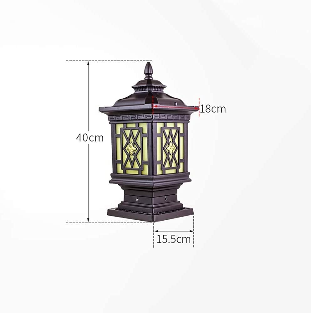 Post de Plein air avec Base de Montage, Lanterne à pôles imperméables, Lampe extérieure Post Lantertern Head pour Jardin, Patio, Pathway