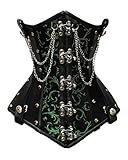 Luvsecretlingerie 26-Unterbrustkorsett mit Stahlstäben, Brokat und Kunstleder...