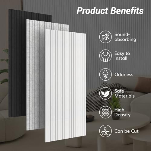 Image of TONOR Large Acoustic Panels Self Adhesive-4 Pack 47.2 inch X 23.6 inch X 0.35 inch
