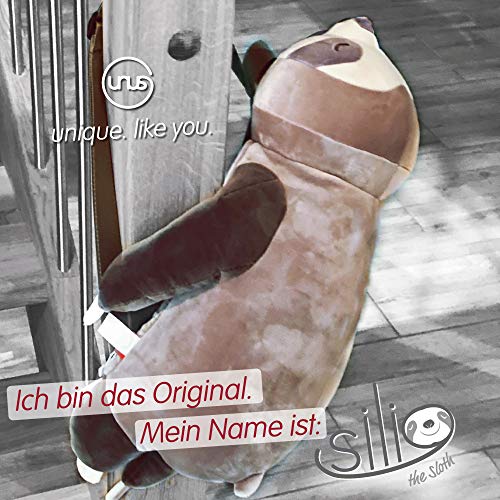 UNUS Faultier Plüschtier Rucksack für Kinder, Kinderrucksack für Mädchen und Jungen, Kuscheltier Kindergartenrucksack Grau