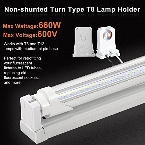 Non Shunted Turn Type T8 Lamp Holder Ul Socket Tombstone Lamp Socket Replacement With 10 Inches Wires Attached For Led Fluorescent Tube Replacements (100 Pack) #TOP2