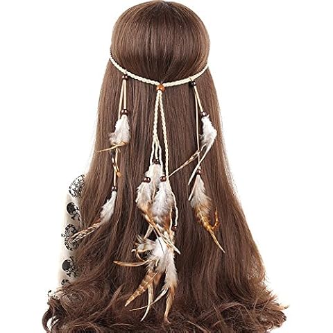 Ssowun Bohemian Feather Headband for Girls Cover