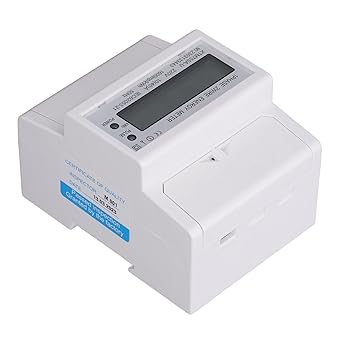 DIN Rail Power Meter, DC220V Lightweight Single Phase Energy Meter Temperature Compensated with LCD Display for Shopping Malls (10(40) A)