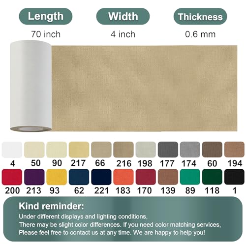 Image of Linen Canvas Repair Tape Kit, 4 x 63 in Beige Self-Adhesive Fabric Patch | Durable, Weatherproof Fabric Tape - Perfect for Outdoor Gear, Boat Covers, Tents, Sofas, Sun Shades, Awnings, and Crafts