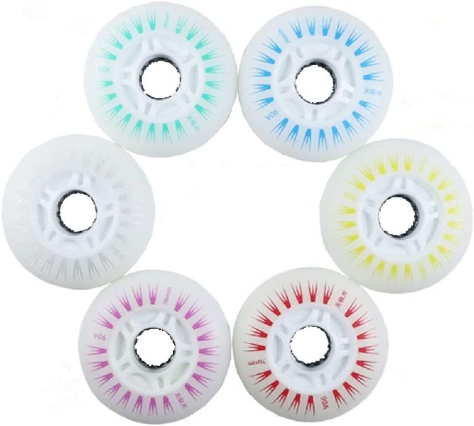 4PCS Inline Roller Wheels, with LED Flash Skate Wheels Replacement Wheel 60mm-80mm Inline Roller for Kids and Teenagers,Green,60MM