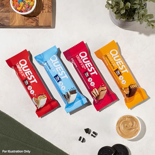 Image of Quest Nutrition Crispy Protein Bar, Fruity Cereal Flavor, 18g Protein, 1g Sugar, 2g Net Carbs, Low Sugar, 12 Count