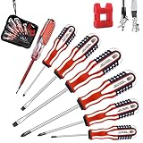 CHROME-VANADIUM Screwdriver Set 8 Pcs - 3 Phillips, 3 Flathead+Voltage Tester with Magnetizer/Demagn