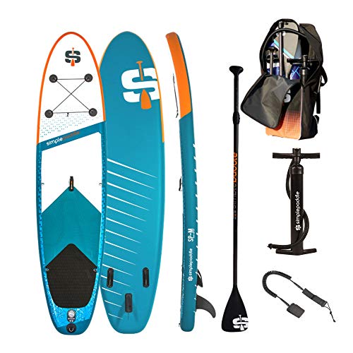 Paddle Hinchable - Pack Completo con Remo + Correa + Bomba de Doble acción + Bolsa de Transporte, M 10' Cover