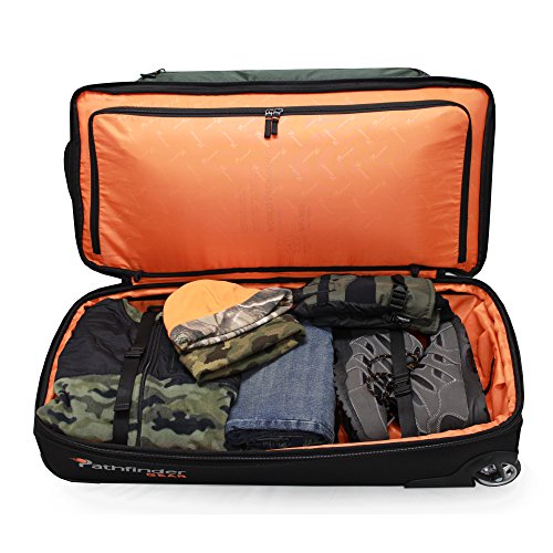 Pathfinder Gear 32 Inch Rolling Drop Bottom Duffel, Olive, One Size