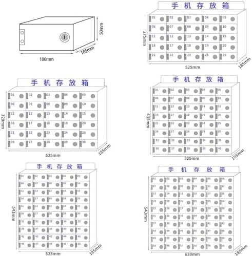 Wall Mounted Cell Phone Storage Locker Box with Door Locks & Keys, Classroom Pocket Storage Solution for Secure Device Organization