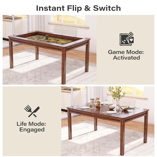 image for LAUSAINT HOME Board Game Table with Removable Table Top, 54” x 31”