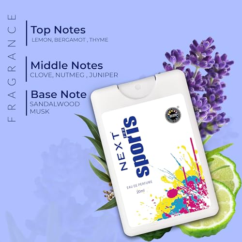 Image of Next Care Luxury Aqua Fresh + Sports No Gas Pocket Perfume for Men -20ml each | Long Lasting perfume Body Spray | Small pocket deo(Pack of 2)