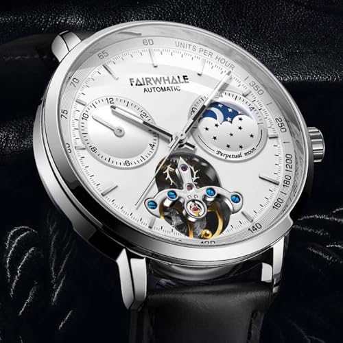 Image of WeCool Fairwhale Automatic Mechanical Watch for Men Luxury Skeleton Analog Men's Watch 50M Waterproof Luminous Unique Cool Wrist Watchs | Best Gift for Males