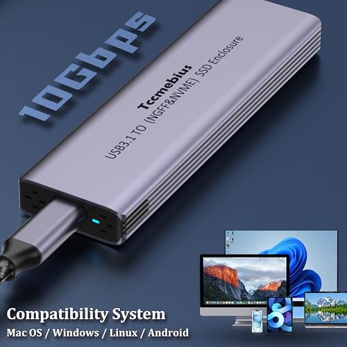 Caja externa para SSD M.2 NVMe USB 3.1 de aluminio miniatura 6