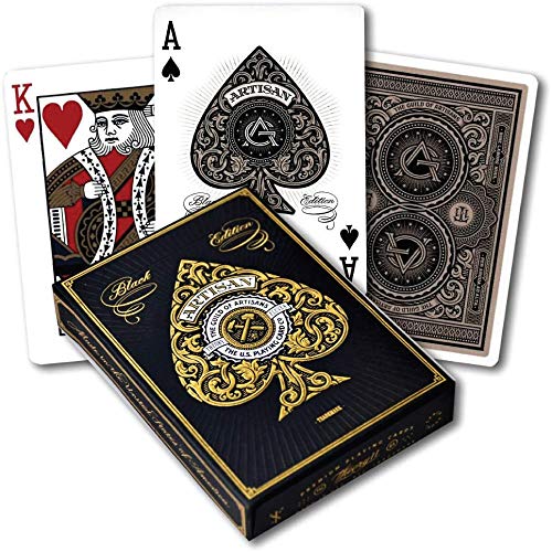 Juego de Naipes Artisan 2 Barajas Blanco y Negro miniatura 3