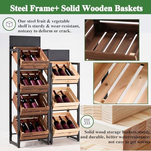4-Tier Multi-Layer Kitchen Shelf Rack - Versatile Floor Storage Stand for Fruits, Vegetables, Onions & Potatoes - Perfect Display Organizer for Home & Market Use