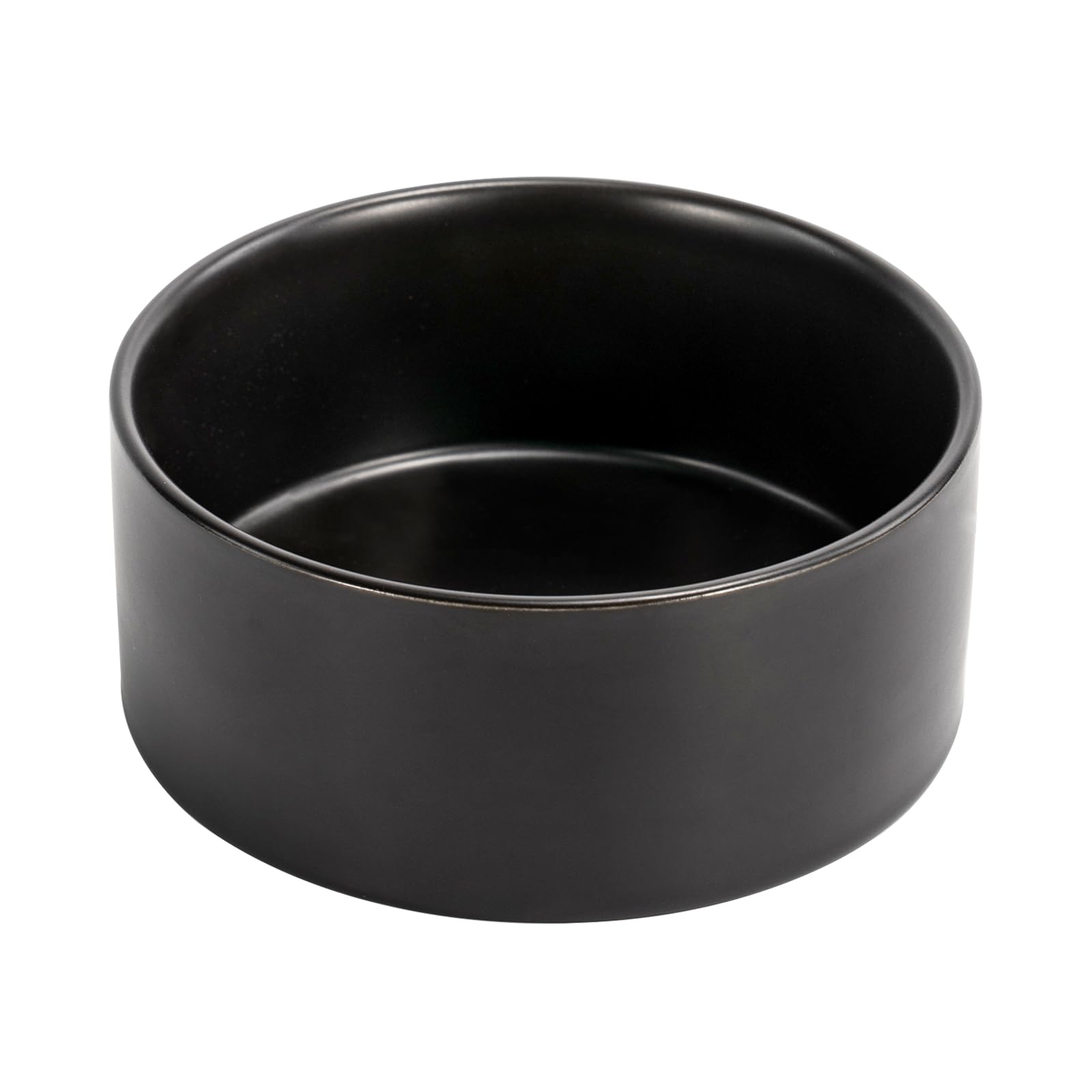 SPUNKYJUNKY 60OZ Ceramic Dog and Cat Bowl, Modern Cute Weighted Food Water Bowl for Replacement Black (1 Pack)