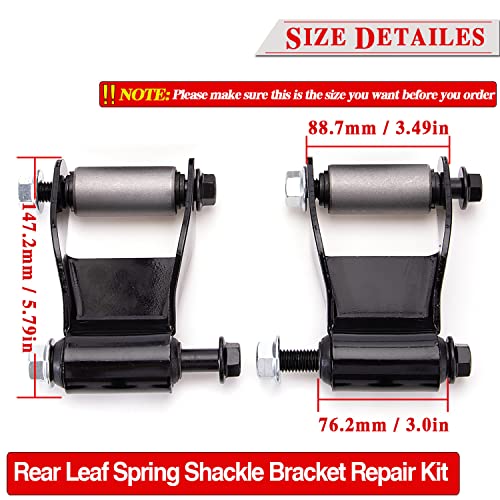 Rear Leaf Spring Shackles & Brackets Repair Kit Set for 1986-2008 Ford Ranger / 1994-2007 Mazda B-Series Pick Up Truck New OEM number# 722-001 722-010 by RJSPHH - Image 4