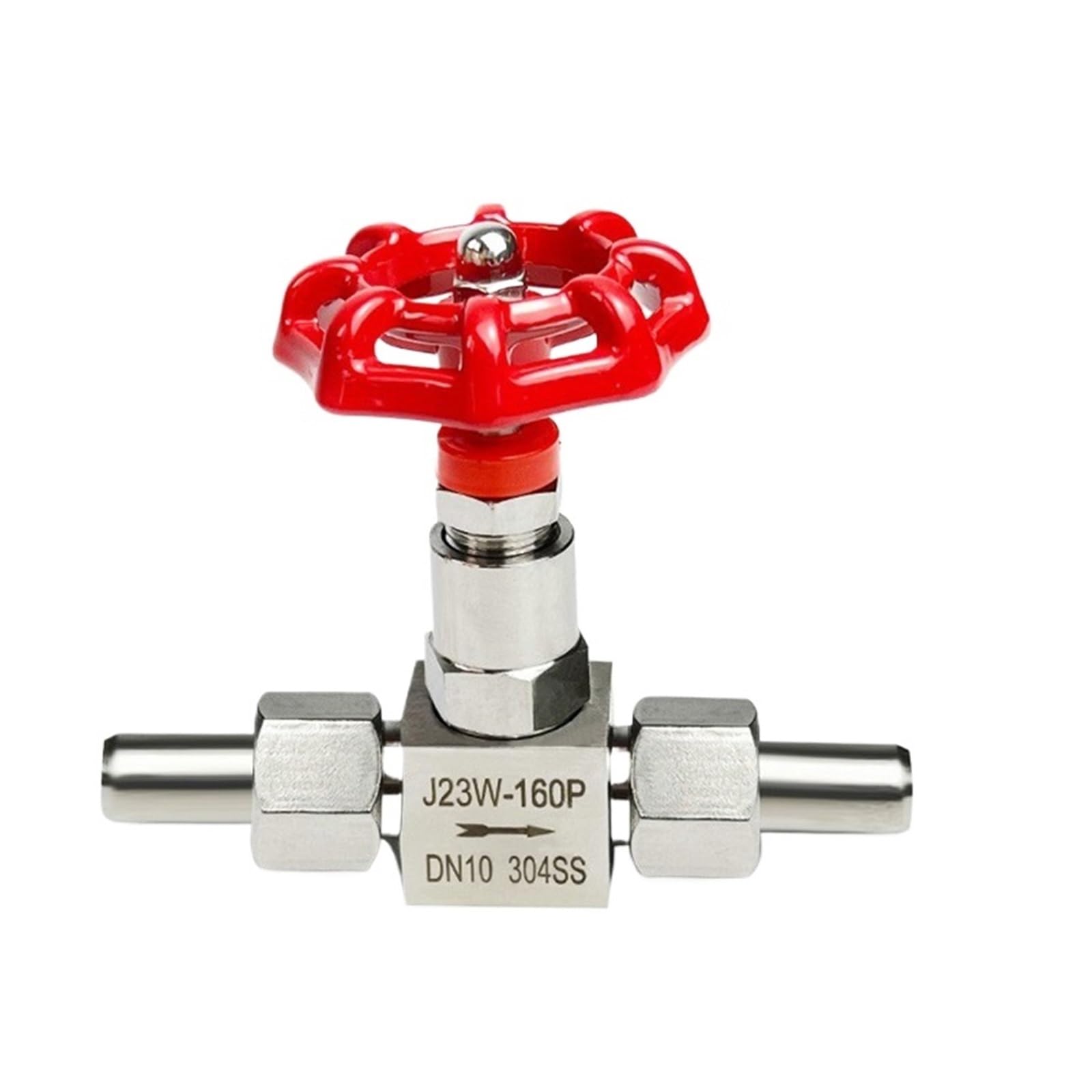 Válvula de cierre Válvula de globo de alta presión de acero inoxidable 304 de 1/4", 3/8" y 1/2" J23W-160P con rosca externa soldada Válvula de aguja soldada(1/2")