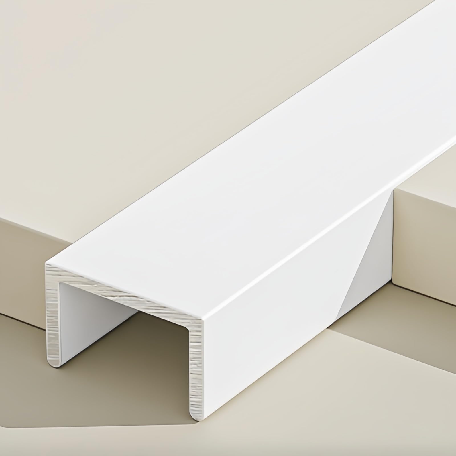 Aluminiowe wykończenie krawędzi płytki w kształcie litery U, 100 cm, 3-pak, ochraniacz progu drzwi - trwały, biały, 35 mm - idealny do wykończenia płytek łazienkowych i kuchennych