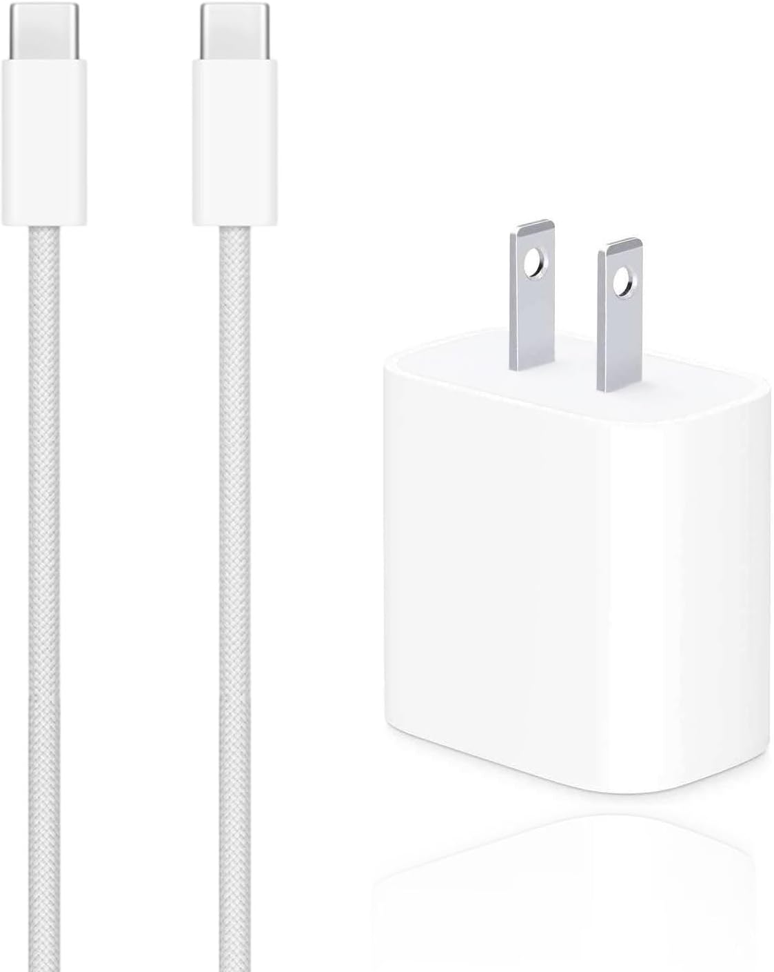 6ft iPhone 17/17E/16E/16/15 Charger, 20W USB C Fast Charger Cord for iPhone 17Air,15 16 17 Pro Max,15/16 Plus, USB c to USB c Woven Cable for AirPods 4,AirPods Pro 2nd/3rd Gen, Max 2 Charging Block