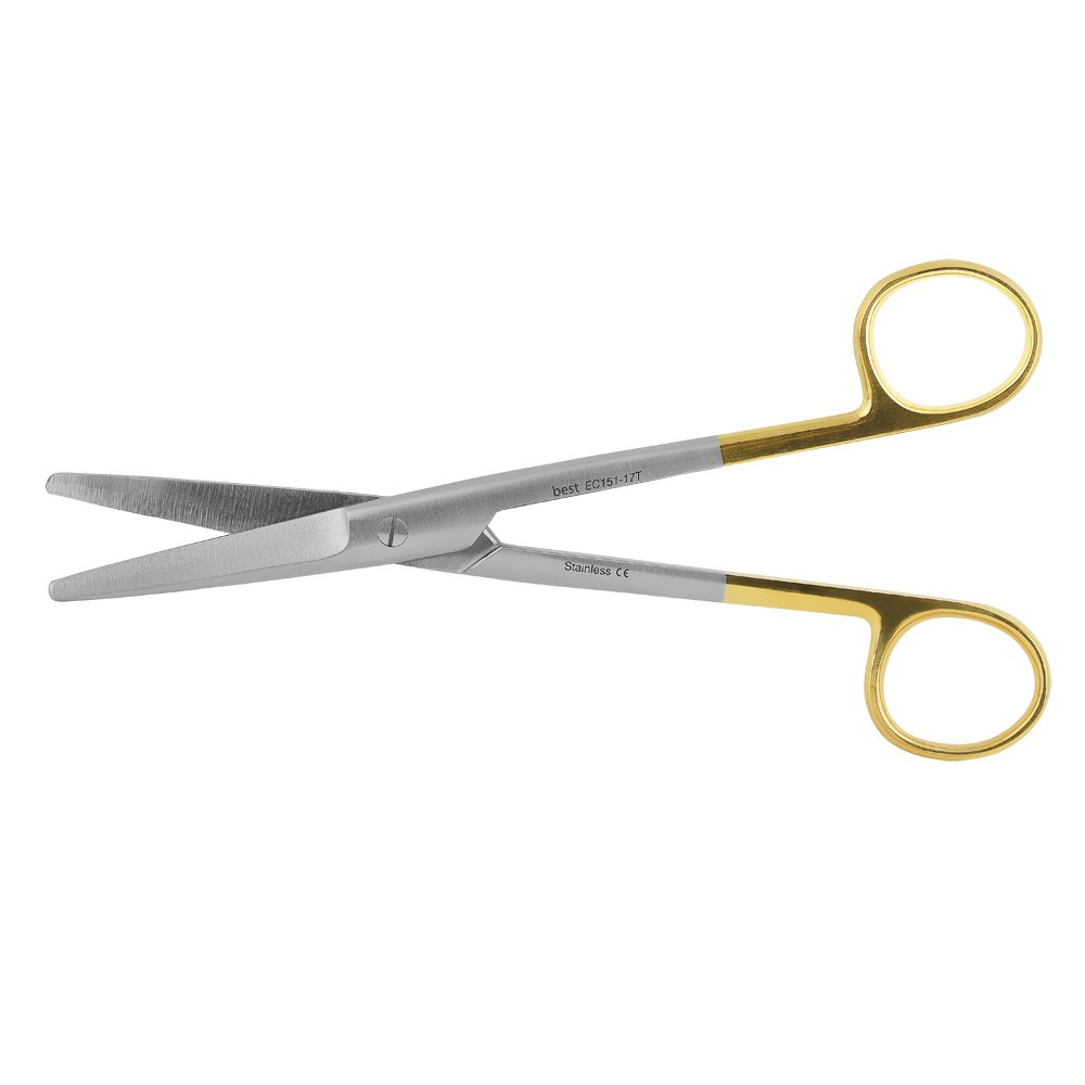 Best for Surgery Ciseaux professionnels fins Mayo universels en carbure de tungstène de qualité supérieure - 17,5 cm - Courbés - Inoxydable