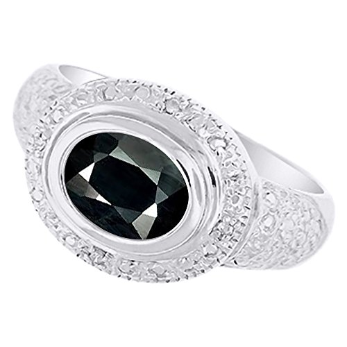 Bague onyx et diamant pour femme en argent plaqué idéal au quotidien