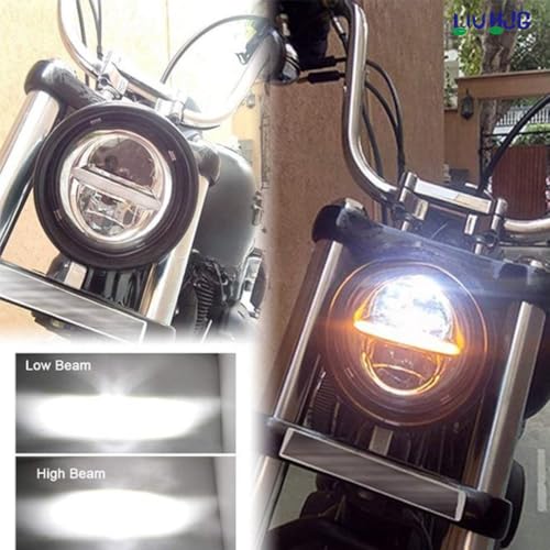 Image of LIU HJG 7 Inch 90W 12V-80V Round Led Headlight with Minus DRL For Motorcycle