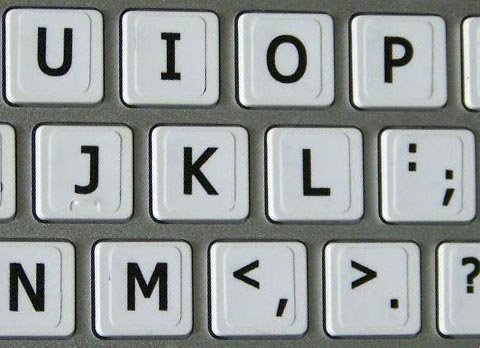 Stickers para Teclado Mac Inglés Letras Grandes Fondo Blanco miniatura 4