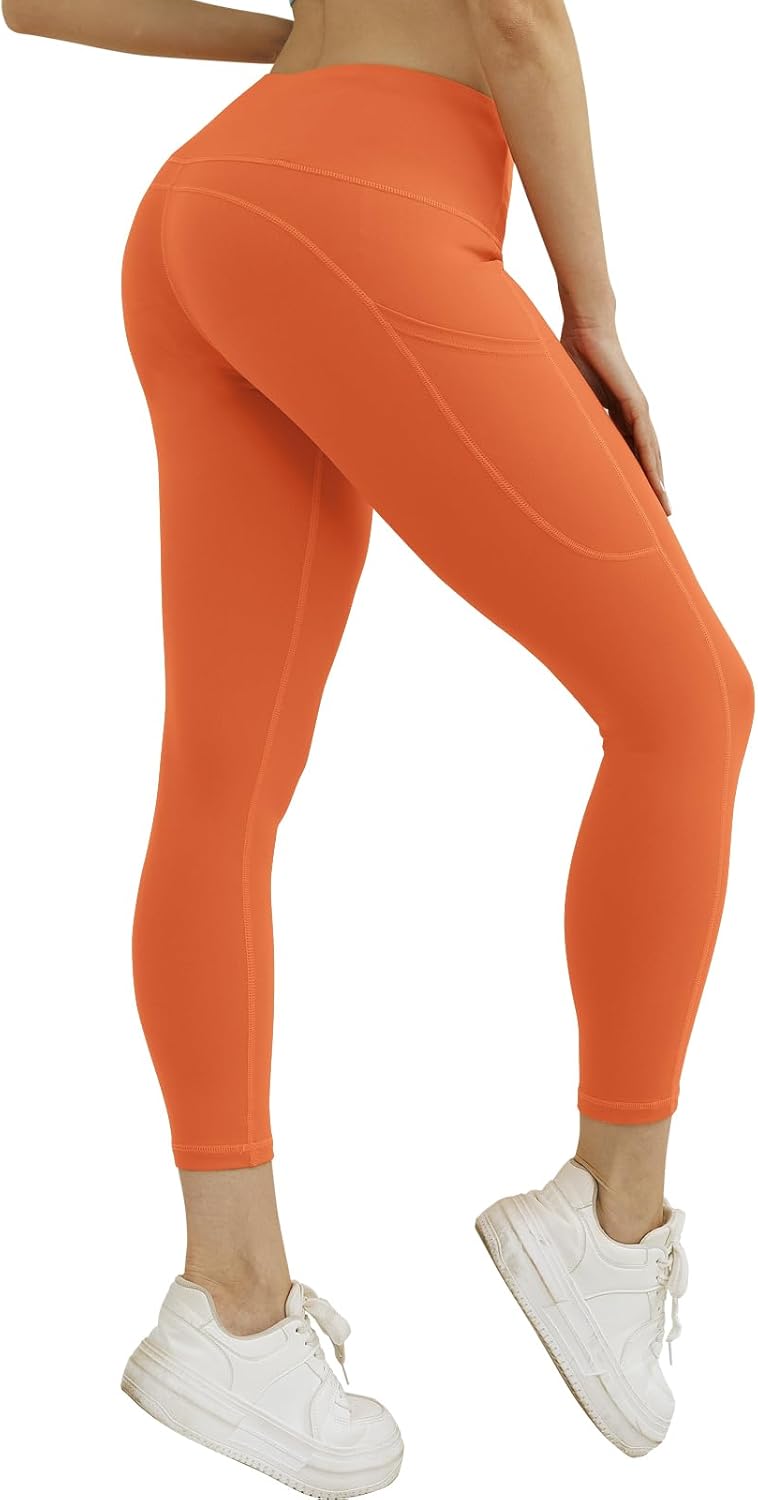 Match Womens High Waisted Active Yoga Pants with Pockets Tummy Control Workout Buttery Soft Leggings - Image 2