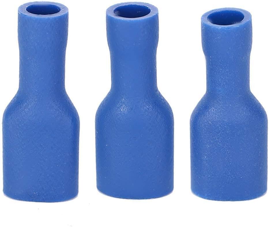 1000Pcs FDFD2-250 Blue PVC Insulated Female Wire Terminals, Fully Insulated Electrical Connectors for Automotive Marine Wiring, Leak - Proof Terminals for Electric