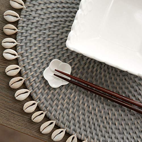 Amazon | 箸置き 陶器 [ホワイト] プルメリア 1連 花 薬味皿 食器