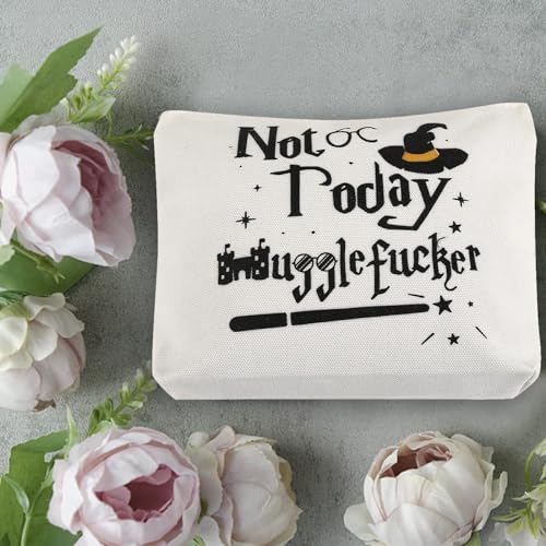 Cosmetic Bag,Wizard Gift Travel Pouch Makeup Bag for Women,Makeup Zipper Canvas Bag,Funny Makeup Bag, Cosmetic Make Up Bag Gift For Wizard Lover, Magic Fans (Not today)4