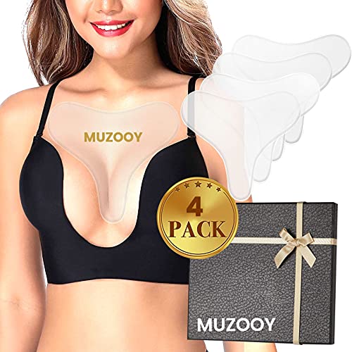 4 Pack Chest Wrinkle Pads, Anti Wrinkle Silicone Chest Patches, Resuable and 100% Medical Grade DÃ©colletÃ© Anti Wrinkle Patches, Overnight Wrinkle Remover Treatment while Sleeping