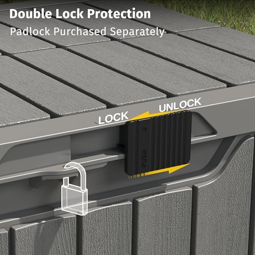 East Oak IM03GY2 Outdoor Storage Box, 31 Gallon Deck Box Indoor And Outdoor Use thumb #3