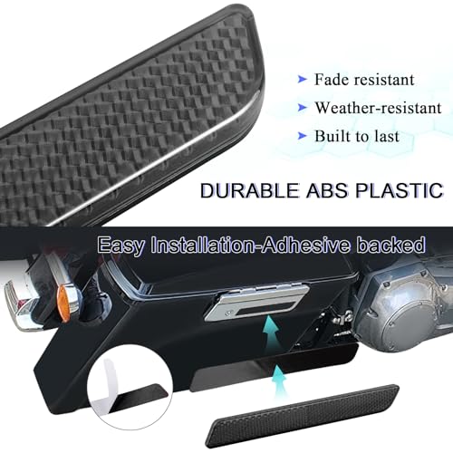 Image of Hard Saddlebag Latch Covers Reflectors Inserts for Harley Touring 1993-2013,for Street Glide Electra Glide Road Glide Road King,Black