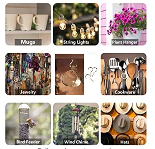 Image of Q1 Beads 70 Pcs Steel Ceiling Cup Hook J Hooks kit, 4 Sizes Screw-in Hanging Ceiling Hook Hanger (1 /2 inch, 1 inch,1.5 inch,2 inch)