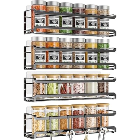TRAYINDALY Wall Mounted Spice Rack Set Cover
