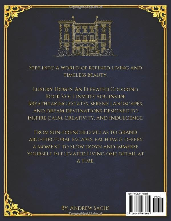 Luxury Homes: An Elevated Coloring Book of Scenic Estates and Dream Living Vol. 1 image 3